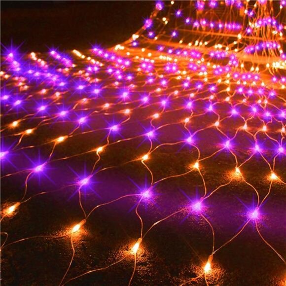 Outdoor Halloween Net Lights, 12FT x 5FT 360 LED Fairy String Light